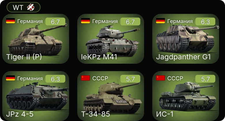 WT — leKPz M41 | Jagdpanther G1 | JPz 4-5 | M4A2 (76) W | M6A1