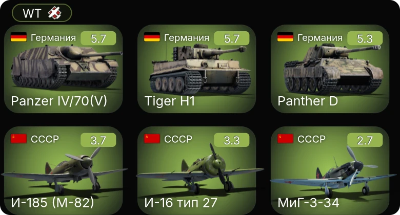 WT — И-185 (М-82) | F2A-3 | МиГ-3-34 | ЛаГГ-3-11 | И-16 тип 27