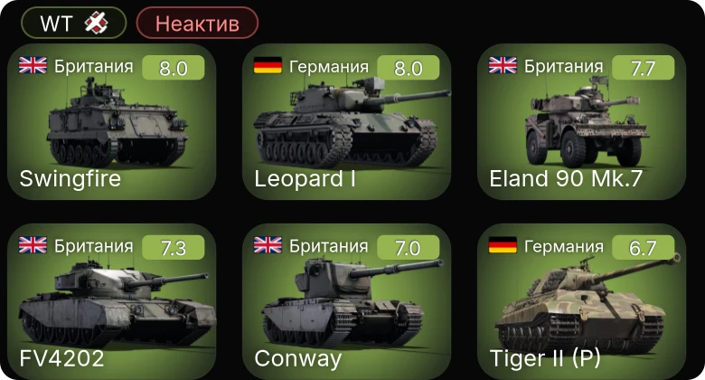 WT — Неактив | 5 ранг: 2шт