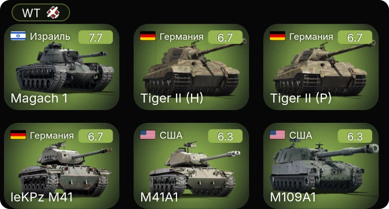 WT — M4/T26 | M41A1 | M109A1 | M109G | leKPz M41