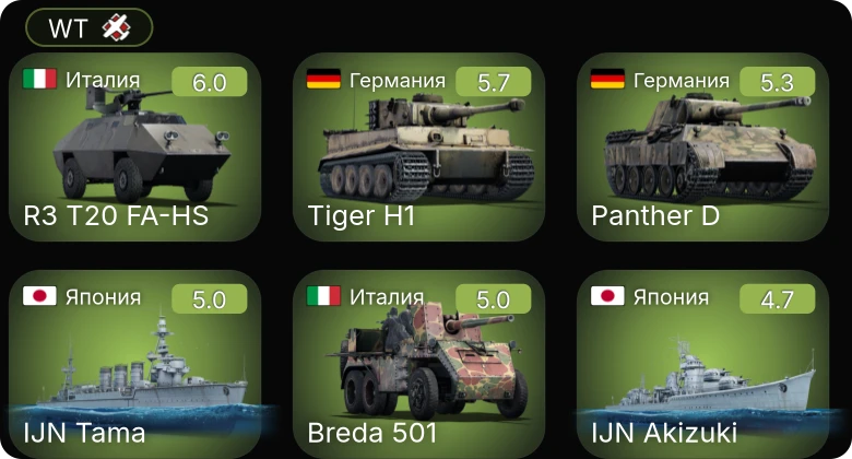 WT — R3 T20 FA-HS | Jagdpanzer 38(t) | IJN Akizuki | IJN Tama | IJN Isuzu