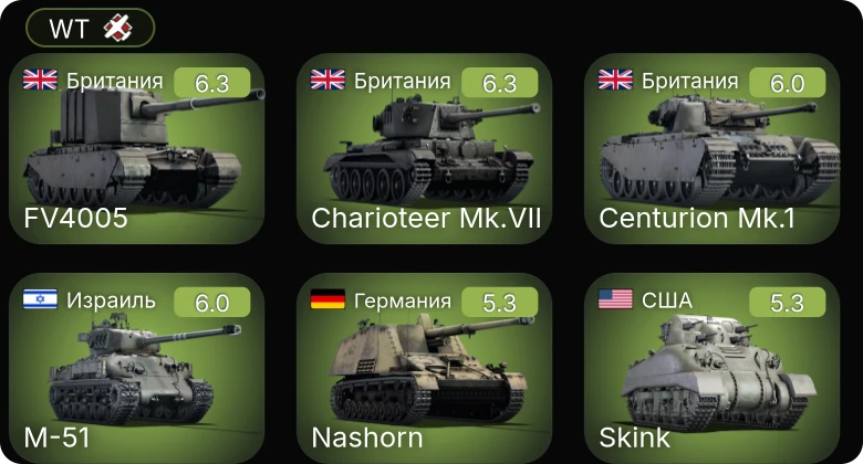 WT — Skink | Centurion Mk.1 | Charioteer Mk.VII | FV4005 | M-51