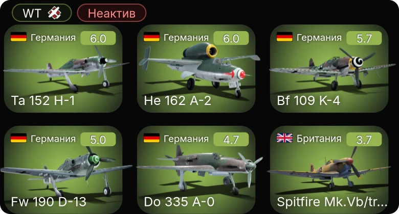 WT — Неактив | 5 ранг: 1шт