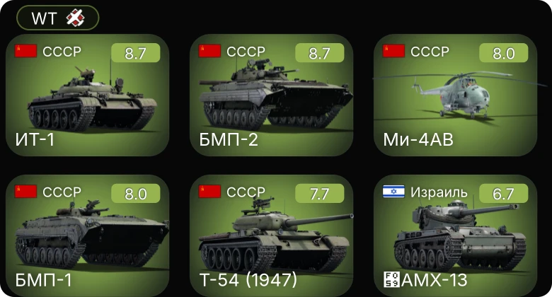 WT — 6 ранг: 2шт 5 ранг: 3шт