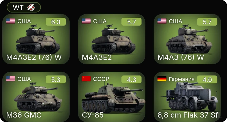 WT — M4A3E2 (76) W | M4A3E2 | M19A1 | M4A3 (76) W | M36 GMC
