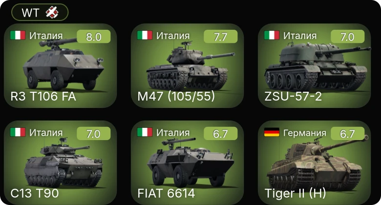 WT — 5 ранг: 4шт