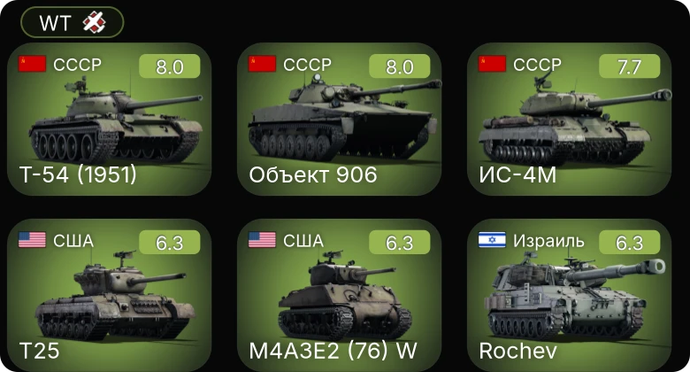 WT — 5 ранг: 3шт