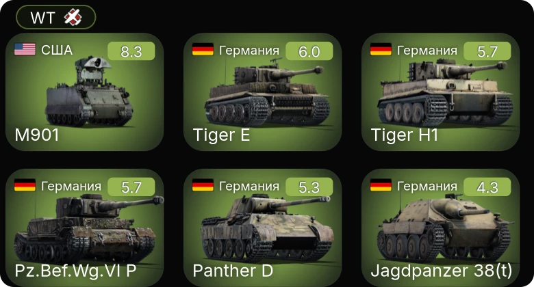 WT — 6 ранг: 1шт