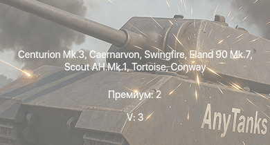 WT — 5 ранг: 3шт Scout AH.Mk.1 | Swingfire | Eland 90 Mk.7 | Centurion Mk.3 | Caernarvon | Conway | Tortoise | G6 | Ratel 90 | FV4005