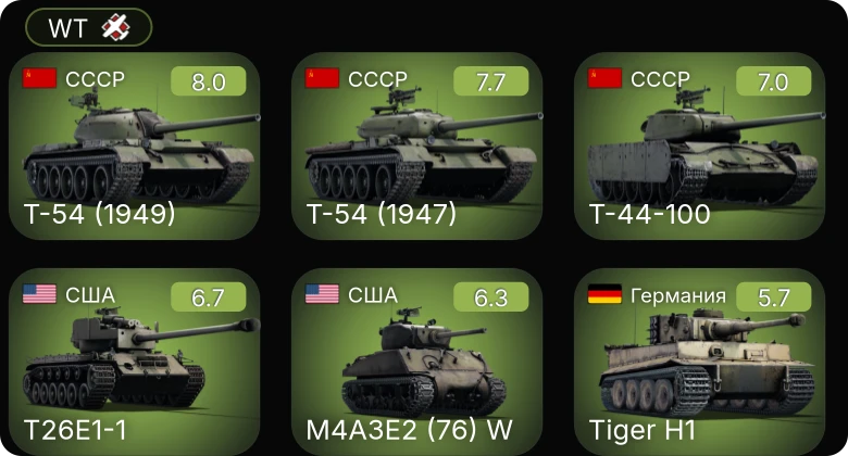 WT — 5 ранг: 3шт