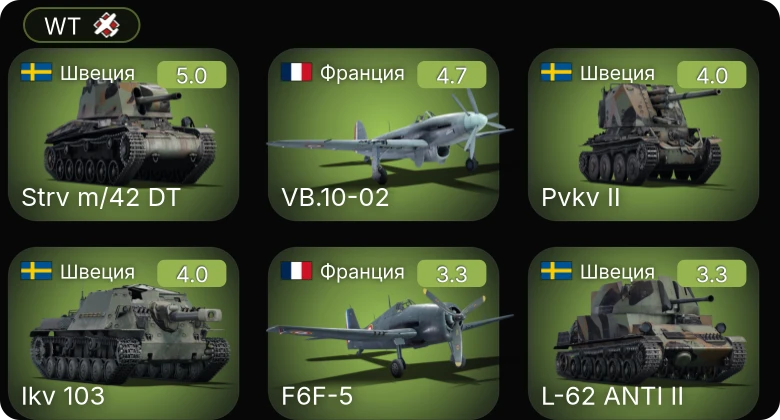 WT — VB.10-02 | M.B.157 | Ikv 103 | Strv m/42 DT | P-36G