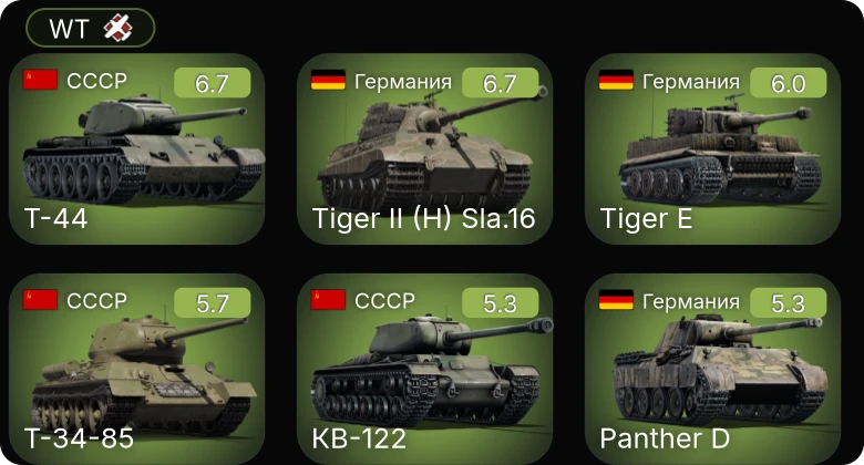 WT — Т-44 | КВ-122 | Т-34-85 | M2A2 | M2A4