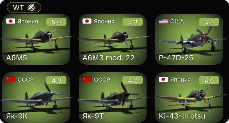 WT — P-47D-25 | Bf 109 F-4/trop | Fw 190 A-4 | Bf 109 F-4 | Як-9Т