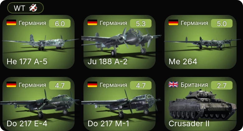 WT — Do 217 M-1 | Ju 188 A-2 | He 177 A-5 | Do 217 E-4 | Me 264
