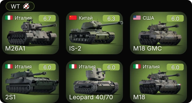 WT — M36 | ZSD63/PG87 | ␗IS-2 | ␗M18 GMC | M26A1