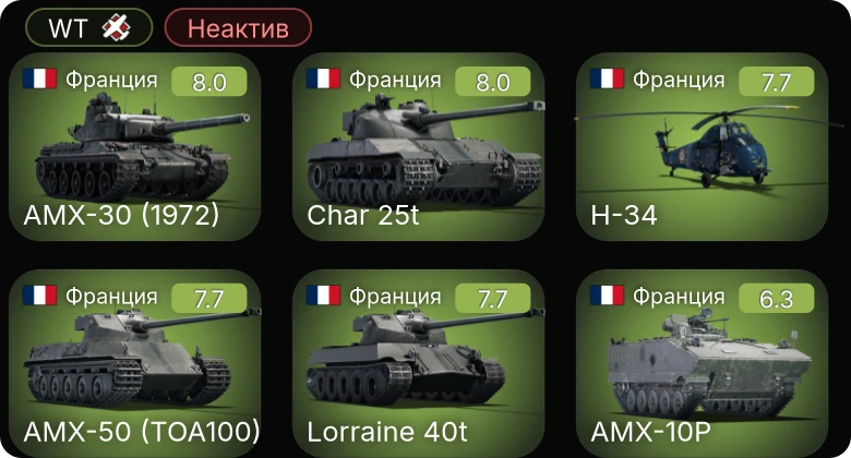 WT — Неактив | 5 ранг: 5шт