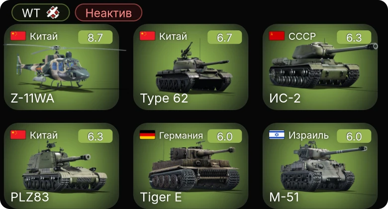 WT — Неактив | 5 ранг: 1шт
