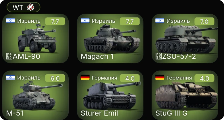 WT — M-51 | ZSU-57-2 | AML-90 | Sturer Emil | Т-50