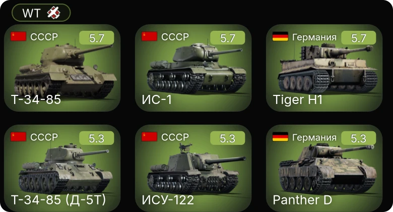 WT — P-51 | B-17E | P-63A-5 | P-47D-25 | Bf 109 F-4