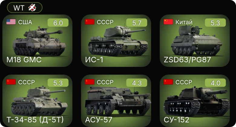 WT — ZSD63/PG87 | M18 GMC | 8,8 cm Flak 37 Sfl. | Т-34-85 (Д-5Т) | ИС-1