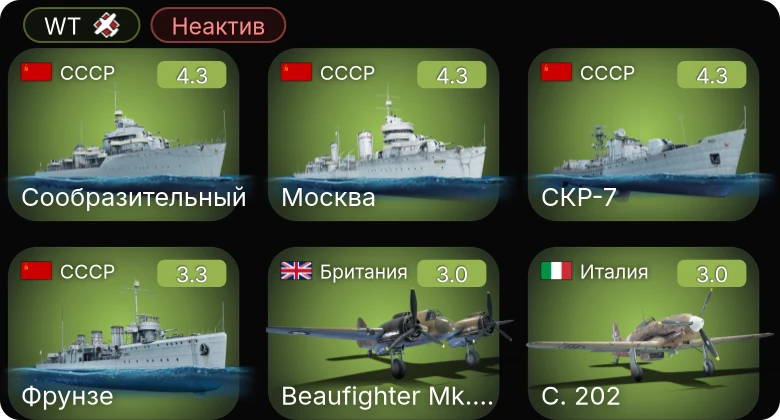 WT — Неактив | 5 ранг: 1шт