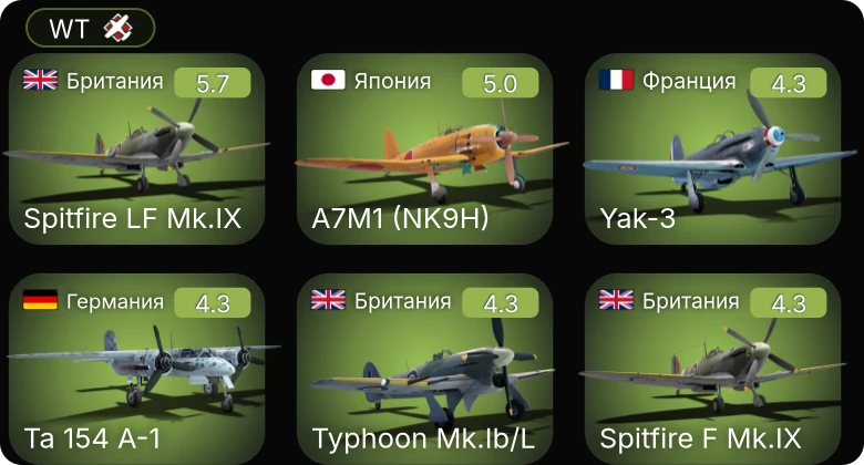 WT — Spitfire LF Mk.IX | Fw 190 A-5 | A7M1 (NK9H) | P-51 | P-47D-25