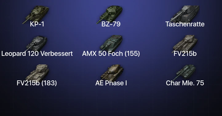 World of Tanks — 36 Топов | BZ-79 | Leopard 120 Verbessert | Taschenratte | КР-1 