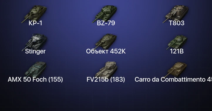 World of Tanks — 32 Топа | BZ-79 | Carro da Combattimento 45 t | Объект 452К | Stinger 