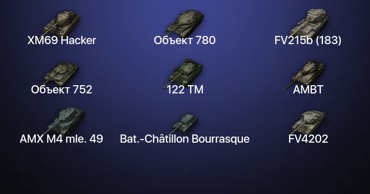World of Tanks — 9 Топов | Объект 780 | XM69 Hacker 