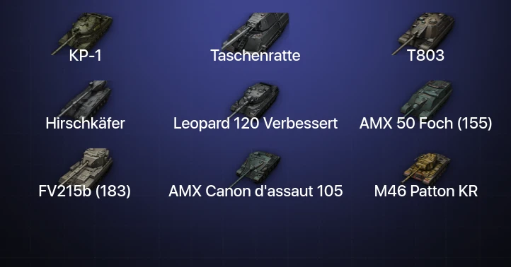 World of Tanks — 20 Топов | Hirschkäfer | Leopard 120 Verbessert | Taschenratte | КР-1 
