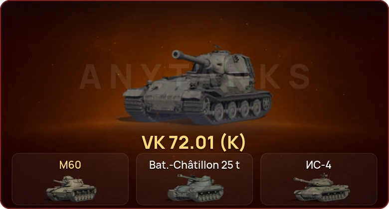 World of Tanks — Неактив | 19 Топов | VK 72.01 (K) 
