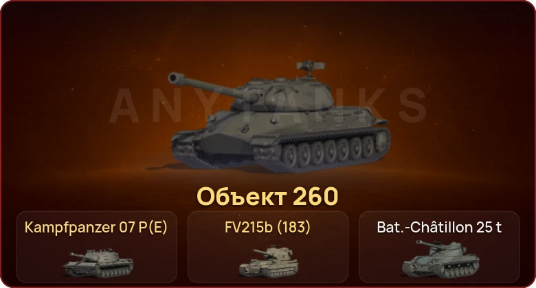 World of Tanks — Неактив | 18 Топов | Объект 260 | Kampfpanzer 07 P(E)  | Смена пароля