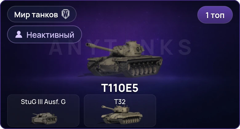 Мир Танков — Неактив | 1 Топ  