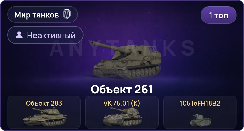 World of Tanks (RU) — Неактив | 1 Топ  