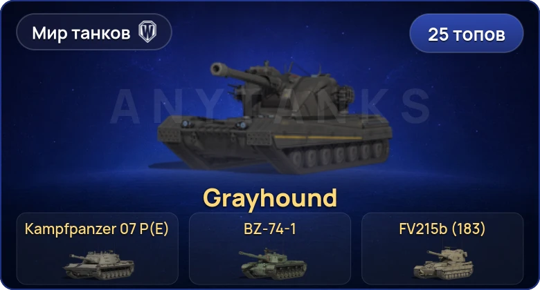 Мир Танков — 25 Топов | BZ-74-1 | Grayhound | BZT-70 | FV215b (183) 