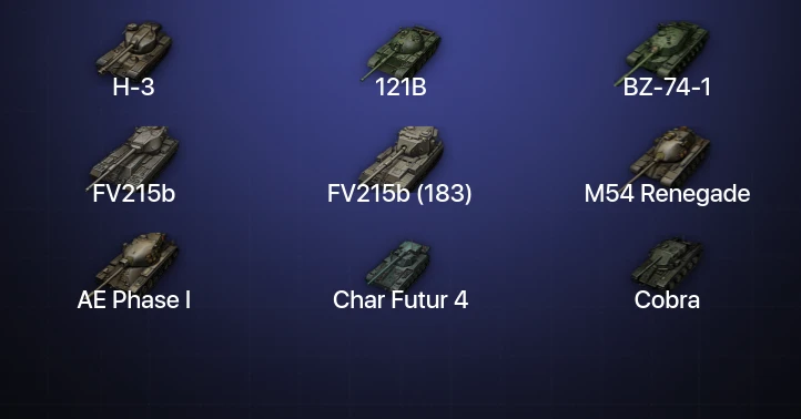 Мир Танков — 41 Топ | FV215b (183) | BZ-74-1 | Cobra | H-3 