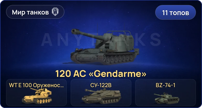 Мир Танков — 11 Топов | BZ-74-1 | 120 AC «Gendarme» | WT E 100 Оруженосец | FV215b (183) 