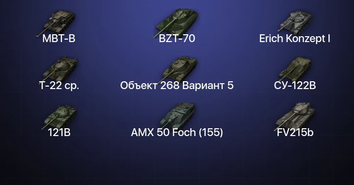 Мир Танков — 76 Топов | FV215b (183) | Cobra | Т-22 ср. | BZT-70 