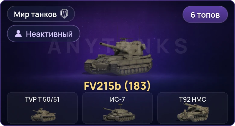 Мир Танков — Неактив | 6 Топов | FV215b (183) 
