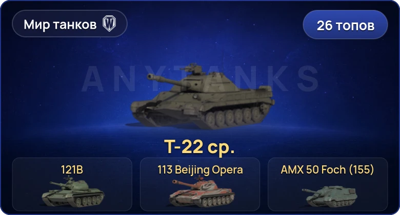 Мир Танков — 26 Топов | Т-22 ср. 