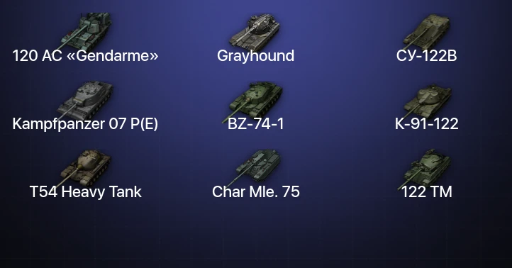 Мир Танков — 19 Топов | Kampfpanzer 07 P(E) | BZ-74-1 | 120 AC «Gendarme» | Grayhound 
