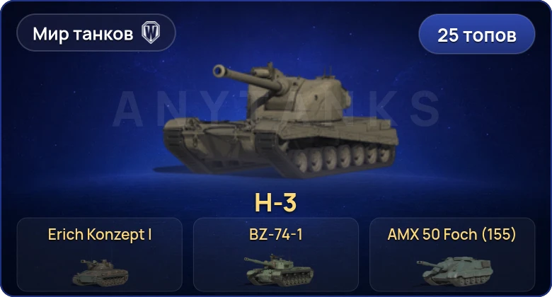 Мир Танков — 25 Топов | Champion | BZ-74-1 | H-3 | Erich Konzept I 