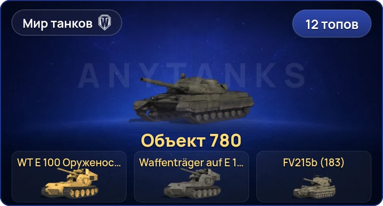 Мир Танков — 12 Топов | Объект 780 | Waffenträger auf E 100 | WT E 100 Оруженосец | FV215b (183) 