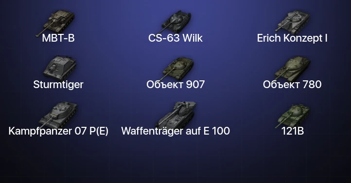 Мир Танков — 98 Топов | FV215b (183) | Объект 907 | Waffenträger auf E 100 | Kampfpanzer 07 P(E) 