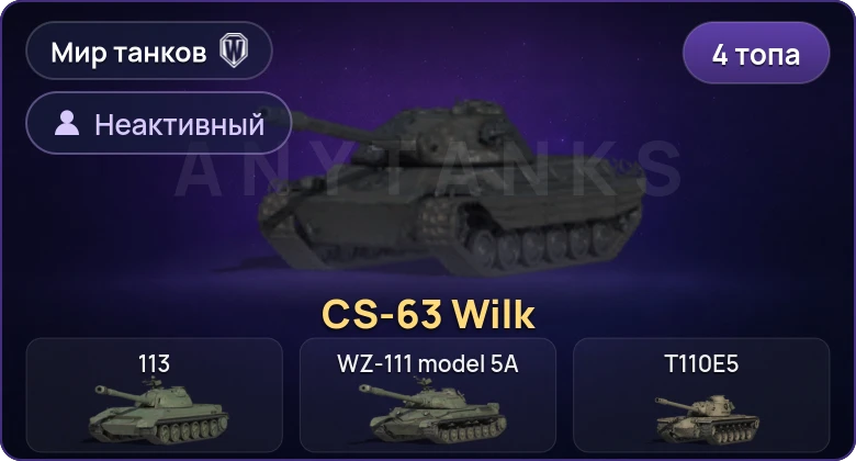 Неактив | 4 Топа | CS-63 Wilk 