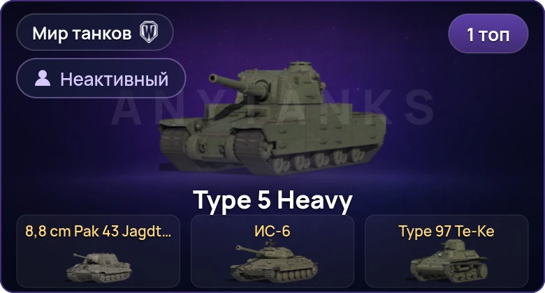Мир Танков — Неактив | 1 Топ  
