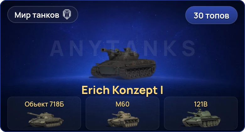 Мир Танков — 30 Топов | Erich Konzept I | Объект 718Б | T95/FV4201 Chieftain | Объект 279 