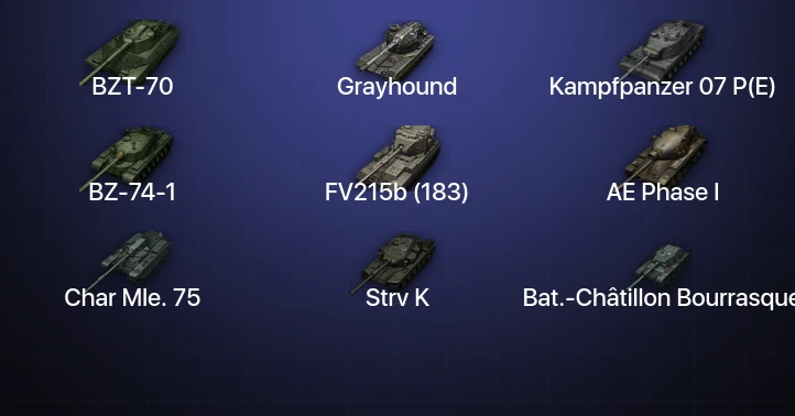 Мир Танков — 25 Топов | FV215b (183) | Kampfpanzer 07 P(E) | BZ-74-1 | Grayhound 
