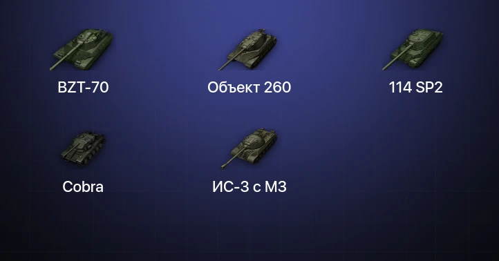 Мир Танков — 42 Топа | Объект 260 | Cobra | BZT-70 