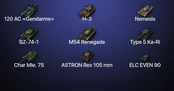 Мир Танков — 19 Топов | BZ-74-1 | H-3 | 120 AC «Gendarme» | Nemesis 